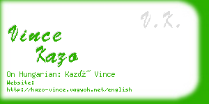 vince kazo business card